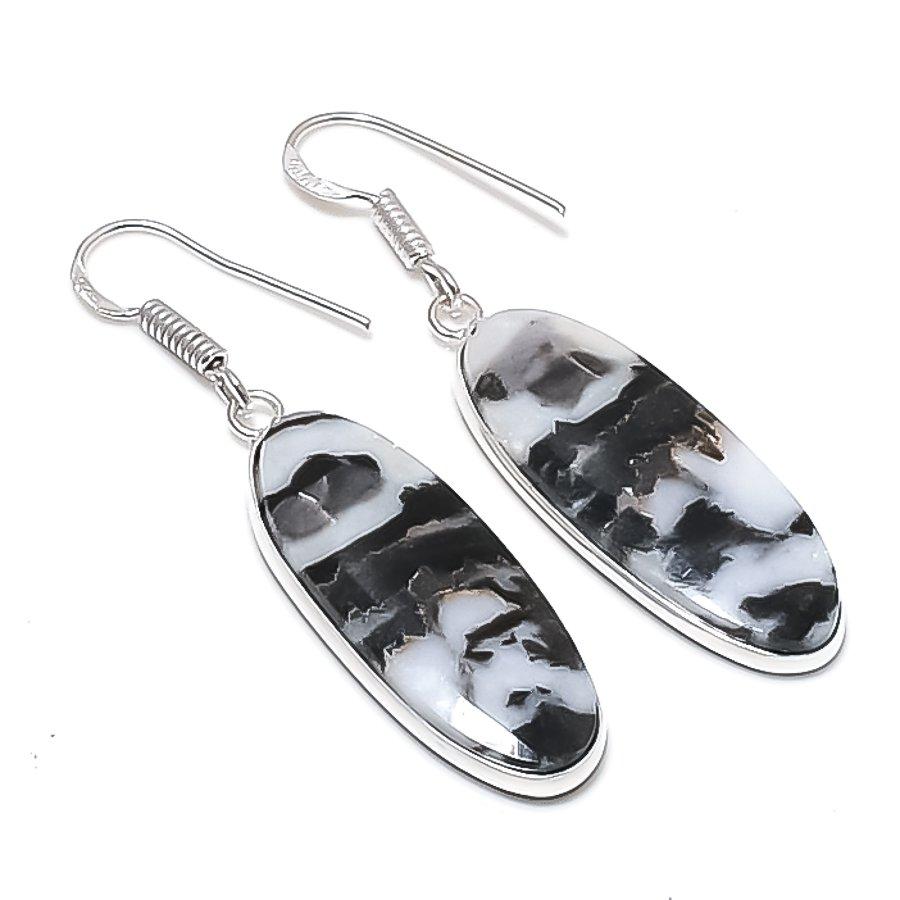 Натуральный Бычий Глаз Камень Драгоценный Камень 925 Стерлинговое Серебро Украшение Серьга 1.89  AEE-11141