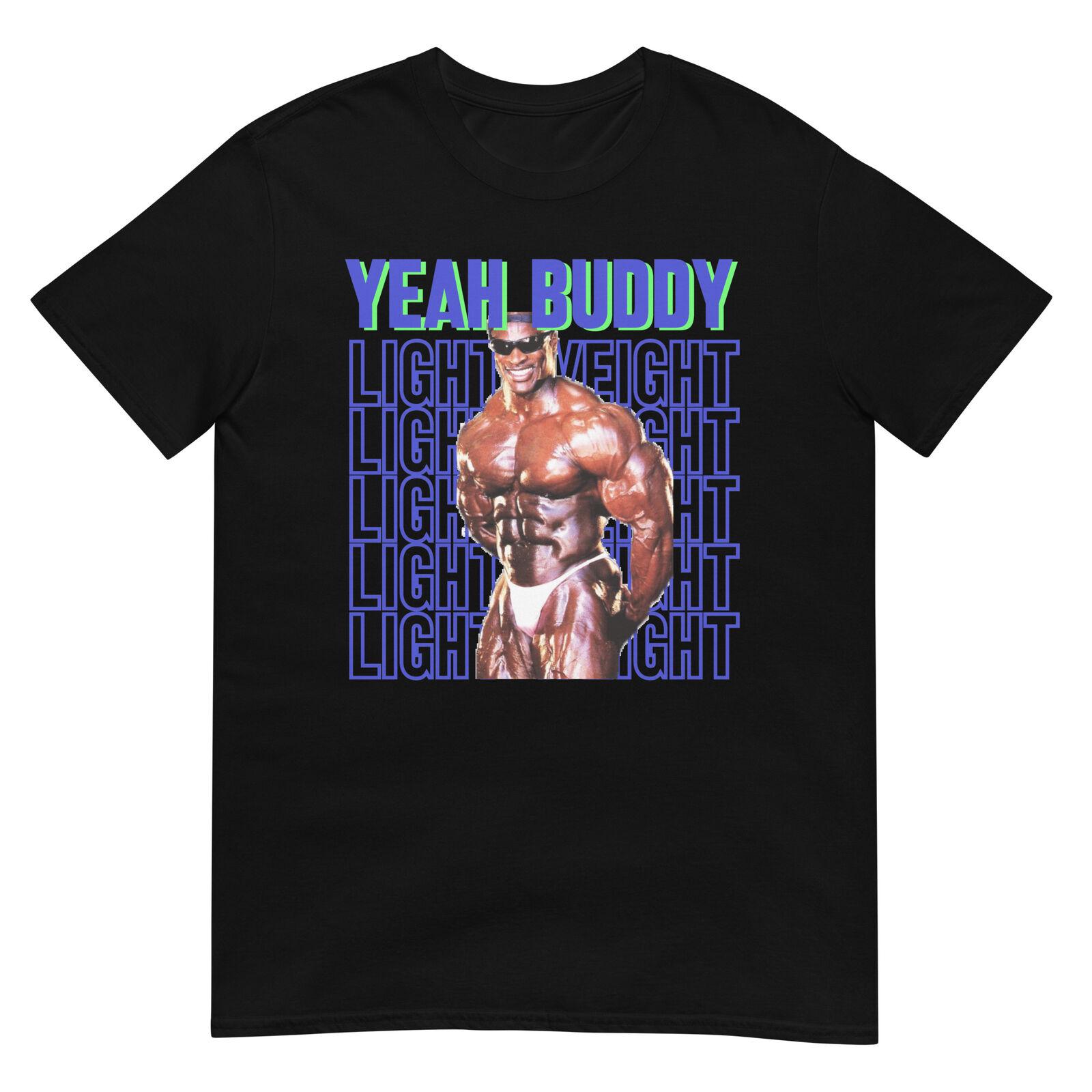 Рони Коулман Футболка  Yeah Buddy  для спортзала Повседневная Классическая Спортивная Летняя 100% Хлопок С графическим принтом S разноцветный