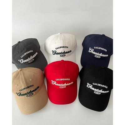 Red Letter Baseball Cap Women's Deep Top Big Brim Big Head Circumference Showing Face Small Versatile Peaked Cap