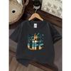 Boys Tropical Sunset Palm Tree Beach Print Soft Breathable Cotton Short Sleeve T-Shirt for Daily Outdoor Sports