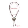 Fashion Ceramic Bead Choker Necklace Butterfly Pendant Necklace Jewelry Vintage Clavicle Chain Necklace Sweater Chain