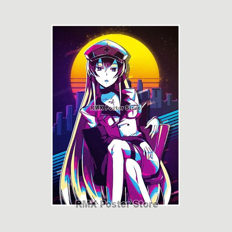 Akame Ga Kill Anime-Poster und Drucke, Wandkunst, Dekoration, weißes Papier, dekorative Gemälde, Bilder, Wohnzimmer, Zuhause, Wandbild