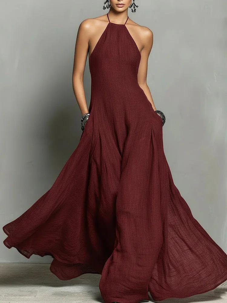 Independent Station 2026 Damen Sommer Neckholder Rückenfreies Kleid