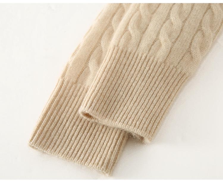 Elegant Twisted Cashmere Round Neck Sweater for Women - Autumn/Winter 2026: Slimming, Loose, and Warm Base Layer