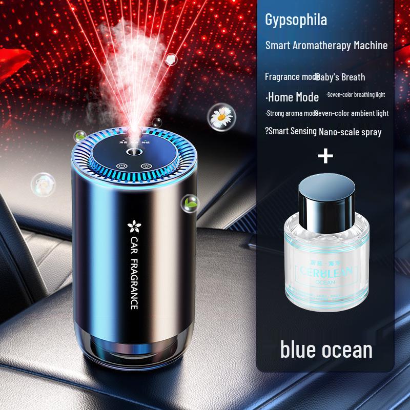Starry Sky Smart Aroma Diffuser: Dual-Use Misting Perfume with Floral Scent & Atmosphere Light for Car and Home