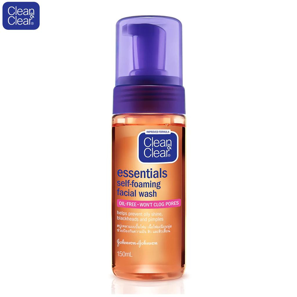 

Самопенящееся средство для умывания лица Johnson & Johnson Clean & Clear Essentials, не содержит масел, не закупоривает поры, 150 мл.