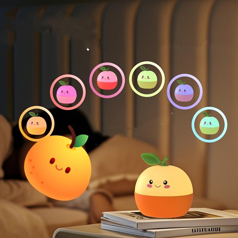 Modern Silicone Orange Night Light , USB Rechargeable, 4 Level Dimming, Touch Control, Freestanding Tabletop Lamp with Lithium Battery for Bedroom