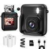 Print Toy Camera with Thermal 1080P 32GB Memory USB Dual Printing Ages Girls and New Japanese Instruction Black Kids' Camera, Paper, 48MP, Video,
