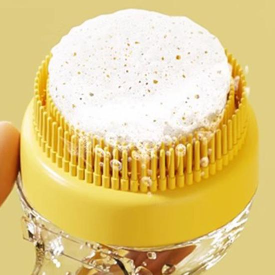 Dog Bath Brush 2-in-1 Dog Wash Scrubber with Soap And Shampoo Dispenser Pet Grooming Massage Brush for Long Short Haired Dogs Cats