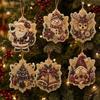 6Pcs Wooden Base Wooden Christmas Ornaments Set Xmas Tree DIY Craft Kit  Christmas Party