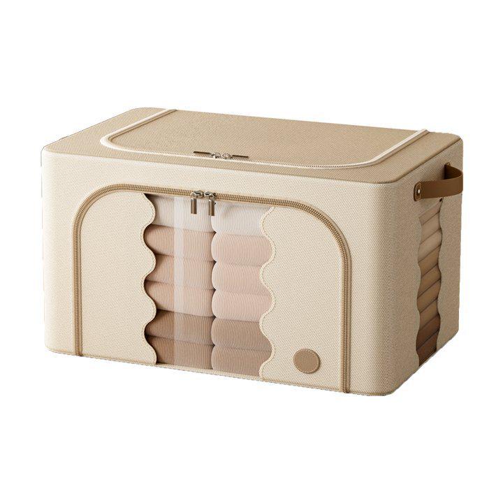 Large Foldable Storage Box for Clothes and Quilts - Visible and Durable Organizer Bin