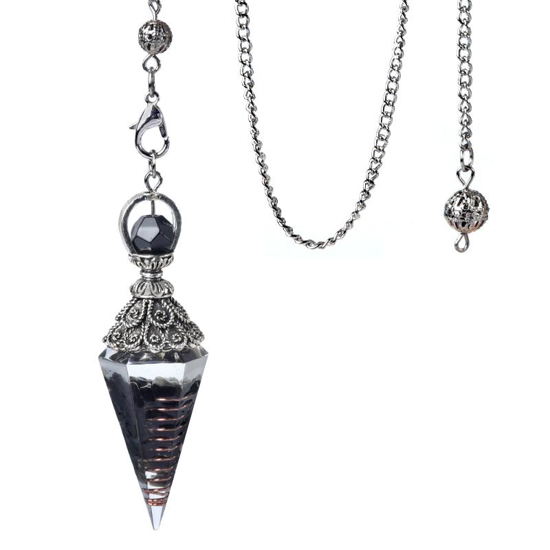 Natural Stone Spirit Pendulum Pendant Latticed Chain Energy Luck Mysterious Reiki Resin For Jewelry Making Accessories Necklaces