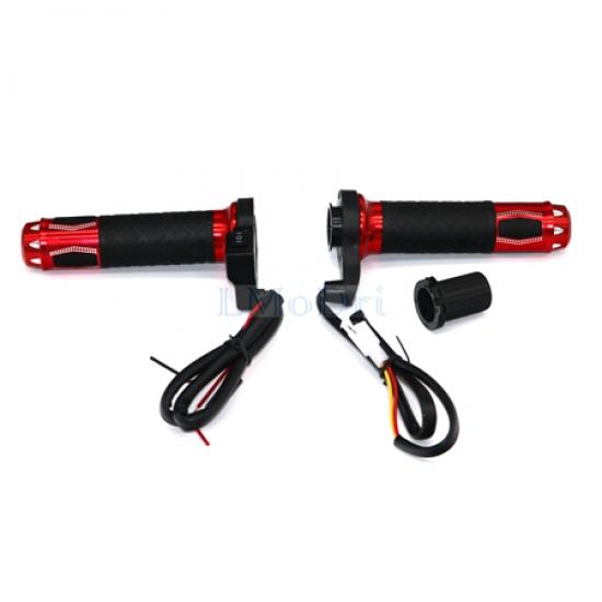 LMoDri Motorcycle Hot Grip Motorbike ATV Scooter Electric Heated Grips 22mm 7/8" Handlebar Hand Warmer Aluminum