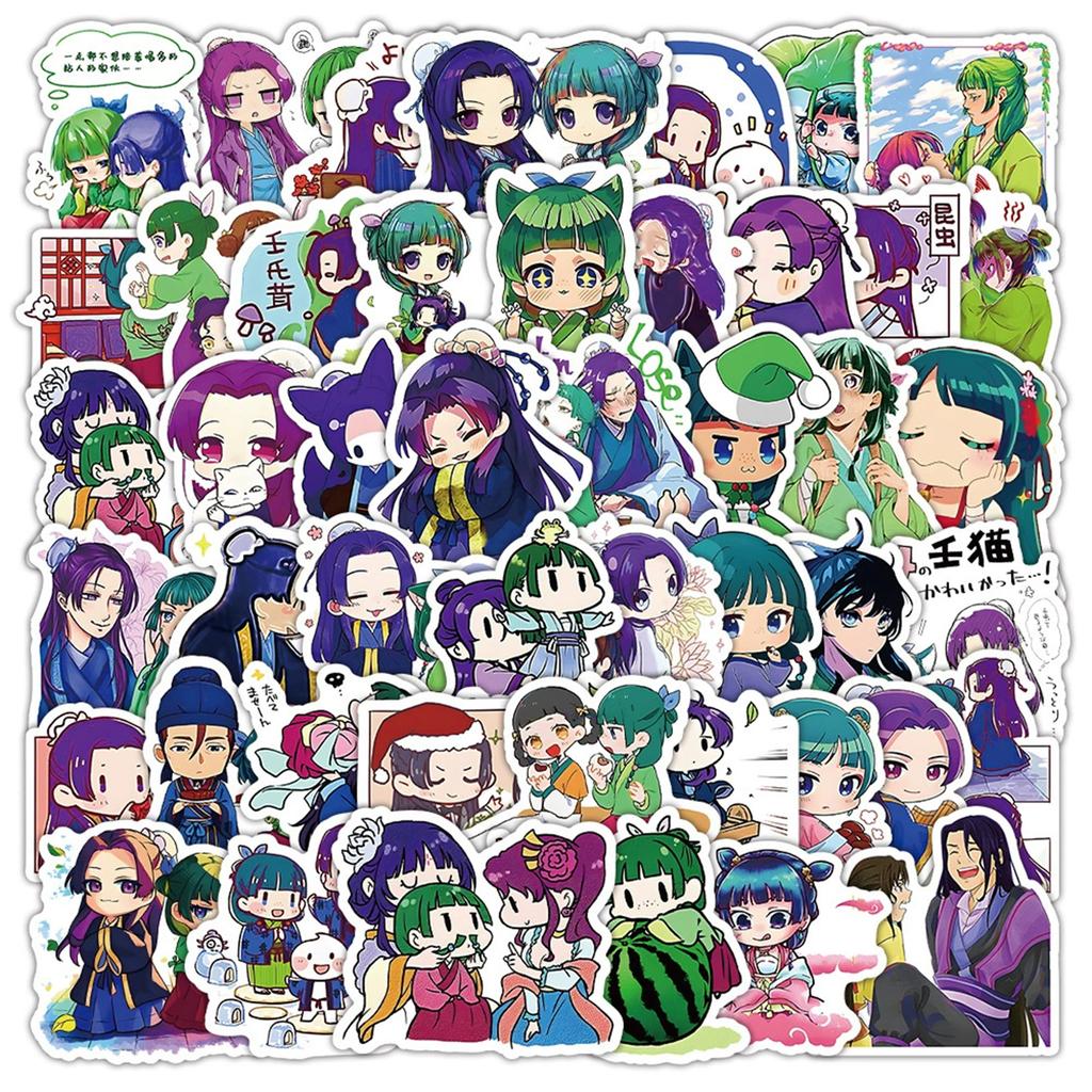53pcs Suitcase Stickers Waterproof Stickers Scooter Computer Tablet Cartoon Decoration