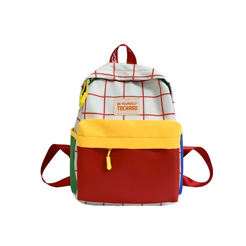 Stylish Modern Cool Kids Backpack For Boys And Girls Breathable Nylon Material Red Multi