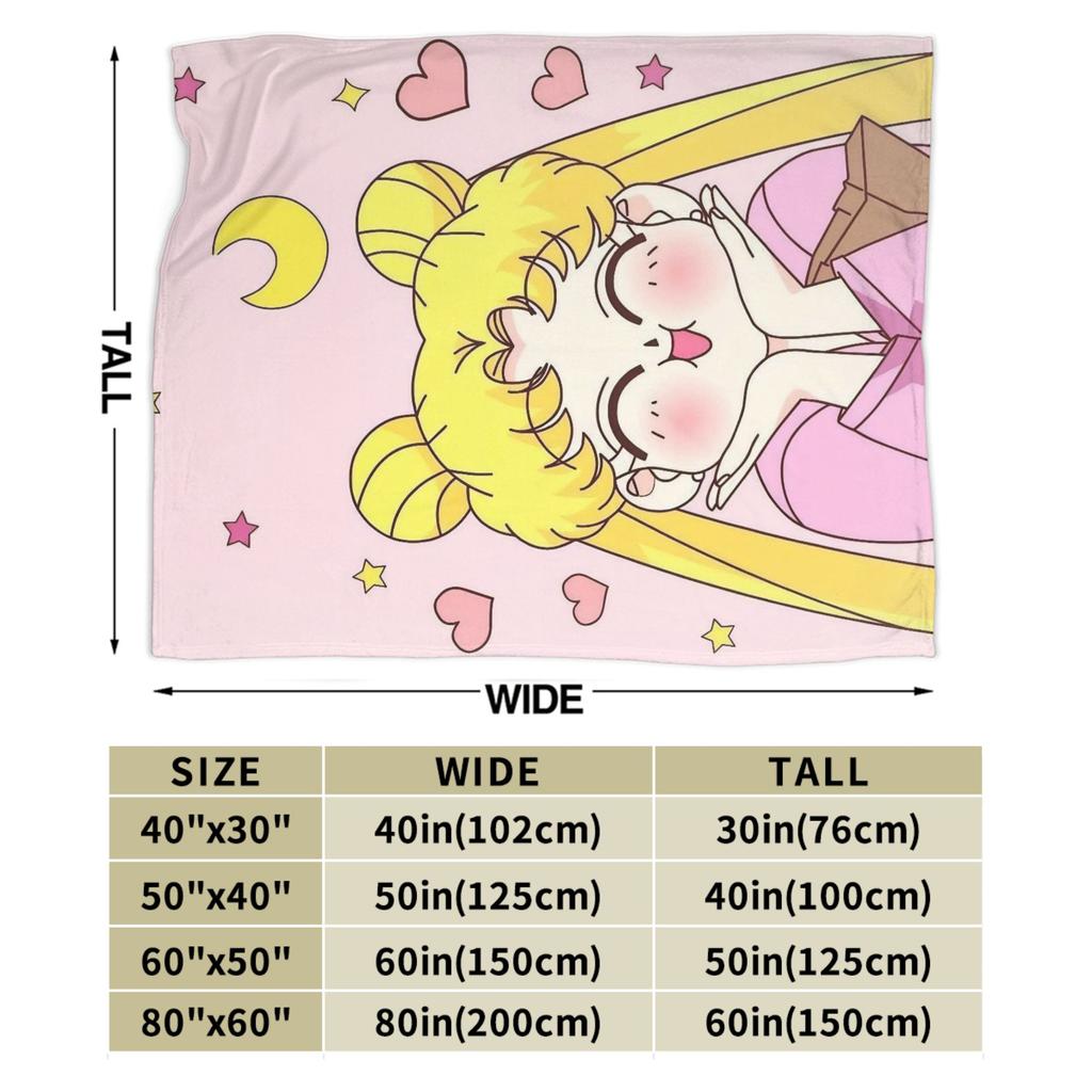 Sailor Moons Soft Blanket Children Plush Bedding Throws Aesthetic Couch Chair Flannel Bedspread Sofa Bed Cover