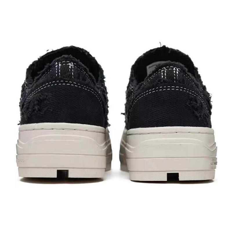 [Mao ist nicht leicht wiedergeboren zu werden Nein. 1, milchtee-weiße Canvas-Schuhe, Low-Top-Plateau-Dirty-Schuhe, Plateau-Schuhe.