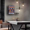 Denver Season Football Metal Sign - Retro "Scream at The TV" Quote, Navy Blue & Orange, Heavy Iron, 8x12in, Pre-Drilled for Hang