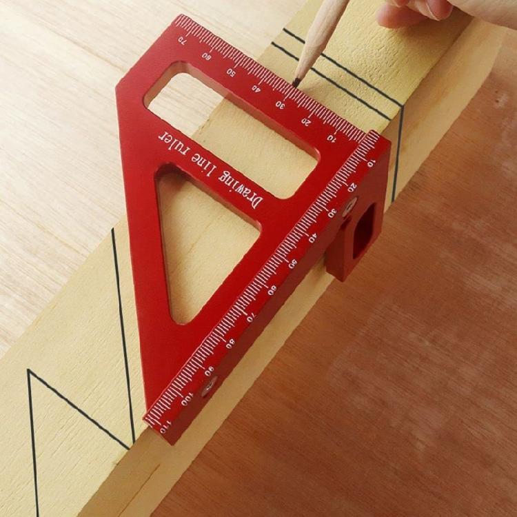 Multi-Angles Measuring Ruler 45/90 Degree Aluminum Alloy Woodworking Square Tool