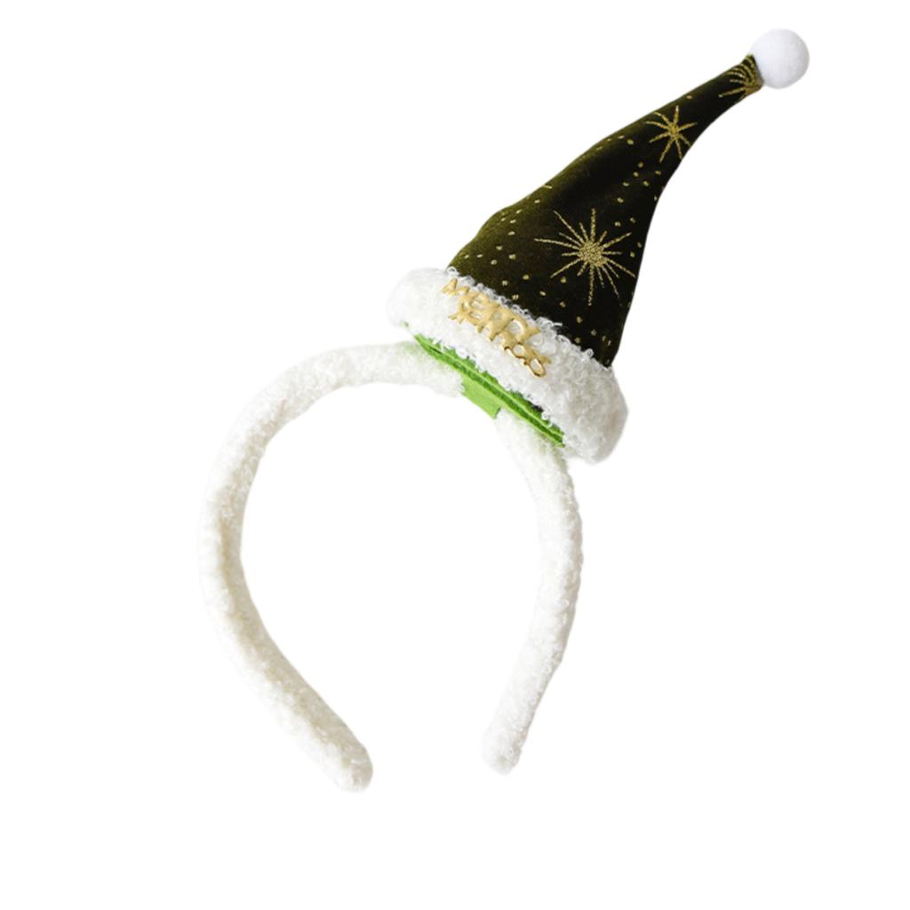 Festive Christmas Headband with Decorative Mini Santa Hat and Ornament Embellishments for Holiday Party Accessory and Seasonal Wear