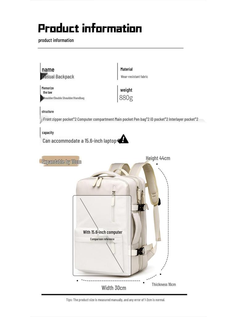 Expandable 180° Multi-layer Casual Backpack with Large Capacity and Logo Option