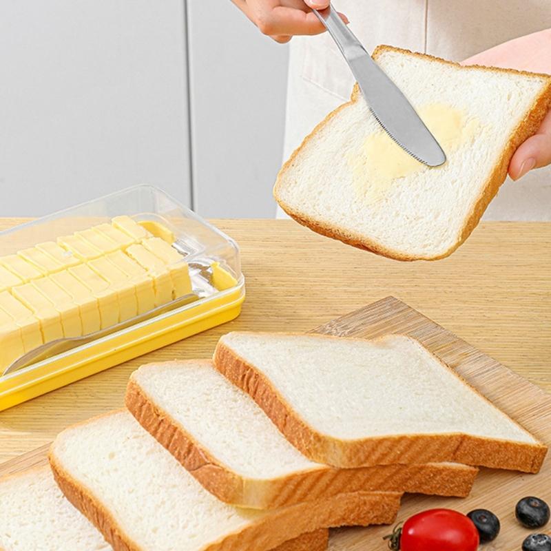 Convenient Butter Cutting and Storage Container Butter Dish with Lid Plastic Butter Container Suitable for Butter