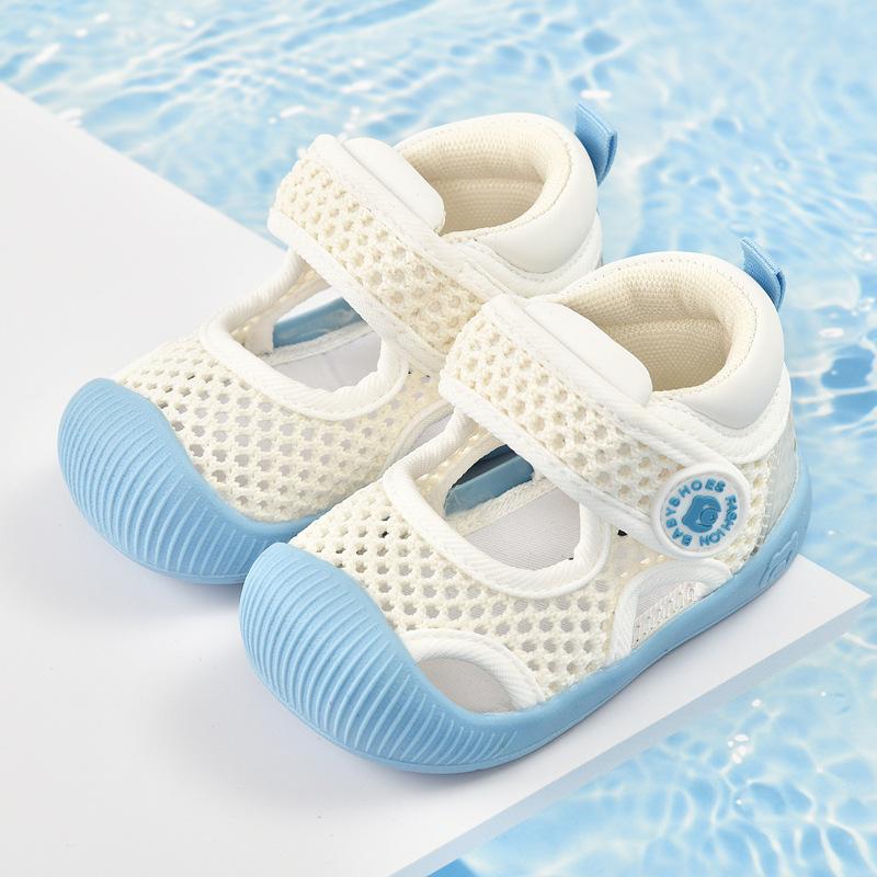 Summer Breathable Mesh Walking Sandals Soft Anti-Slip Sneakers for 0-2 Years Old Baby Boys Girls