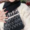 Korean Style New Soft Waxy Wool Blended Knitted Pattern Scarf for Women Autumn and Winter Korean Style High End Warm and Versatile Scarf