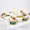 24Pcs Daisy Flower Cake Topper Toothpicks Chrysanthemum Cupcake Toppers Spring Daisy Flower Cake Picks for Birthday Supplies