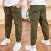 Boy Multi-Pocket Trousers Casual Pants Streetwear Kids Boys Pants Solid Cargo Pants Teenage