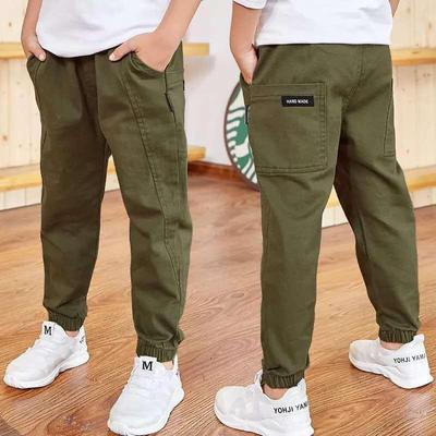 Chłopięce spodnie z wieloma kieszeniami Spodnie na co dzień Streetwear Dziecięce Spodnie chłopięce Solidne spodnie cargo Teenage
