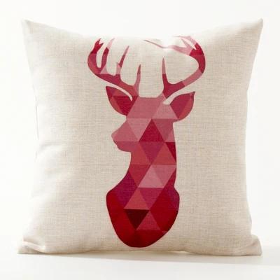 Decorative Throw Pillows Case Geometric Colorful Animals Deer Nordic Style Cotton Linen Couch Cushion Cover For Sofa Home Decor