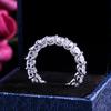 New Luxury Wedding Ring with Dazzling The Whole Circle Zircon Stone Geometric New Year Present for Women Fashion Jewelry