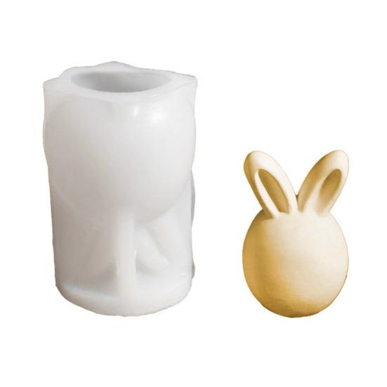 

Easter Egg Bunny Silicone Mold DIY Faceless Rabbit Resin Plaster Craft Mold Flexible Reusable Candle Mold for Holiday Decor C
