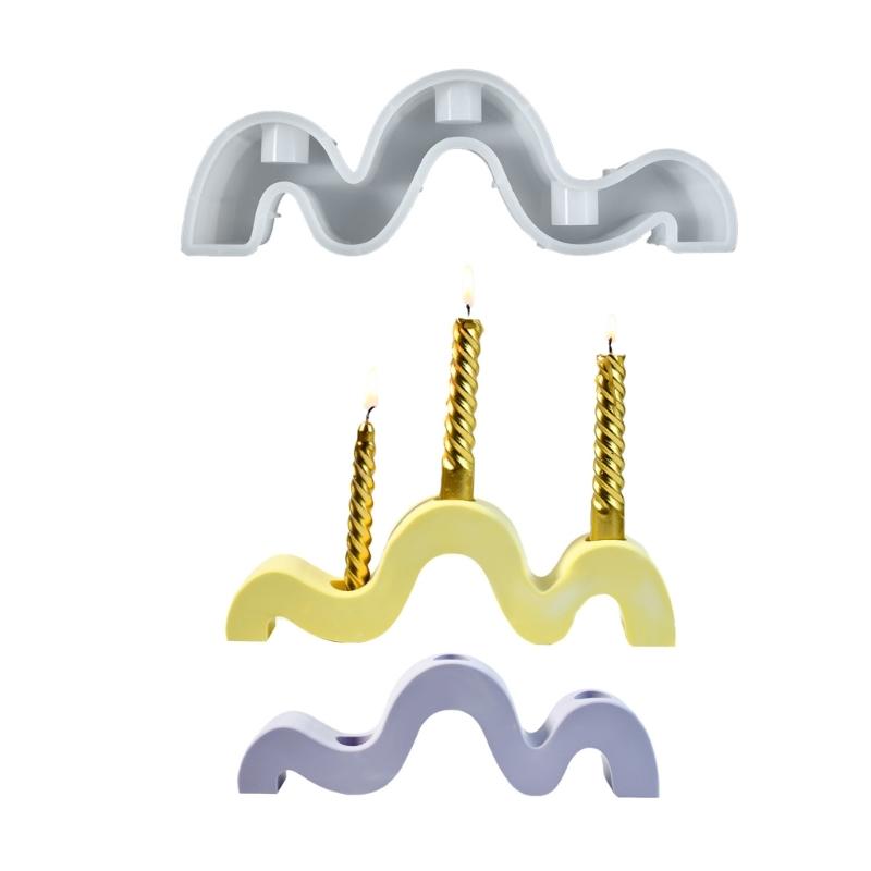 Unique Geometric Curved Silicone Mold Smooth Front Silicone Mold for Geometric Candle Holders and Display Pieces