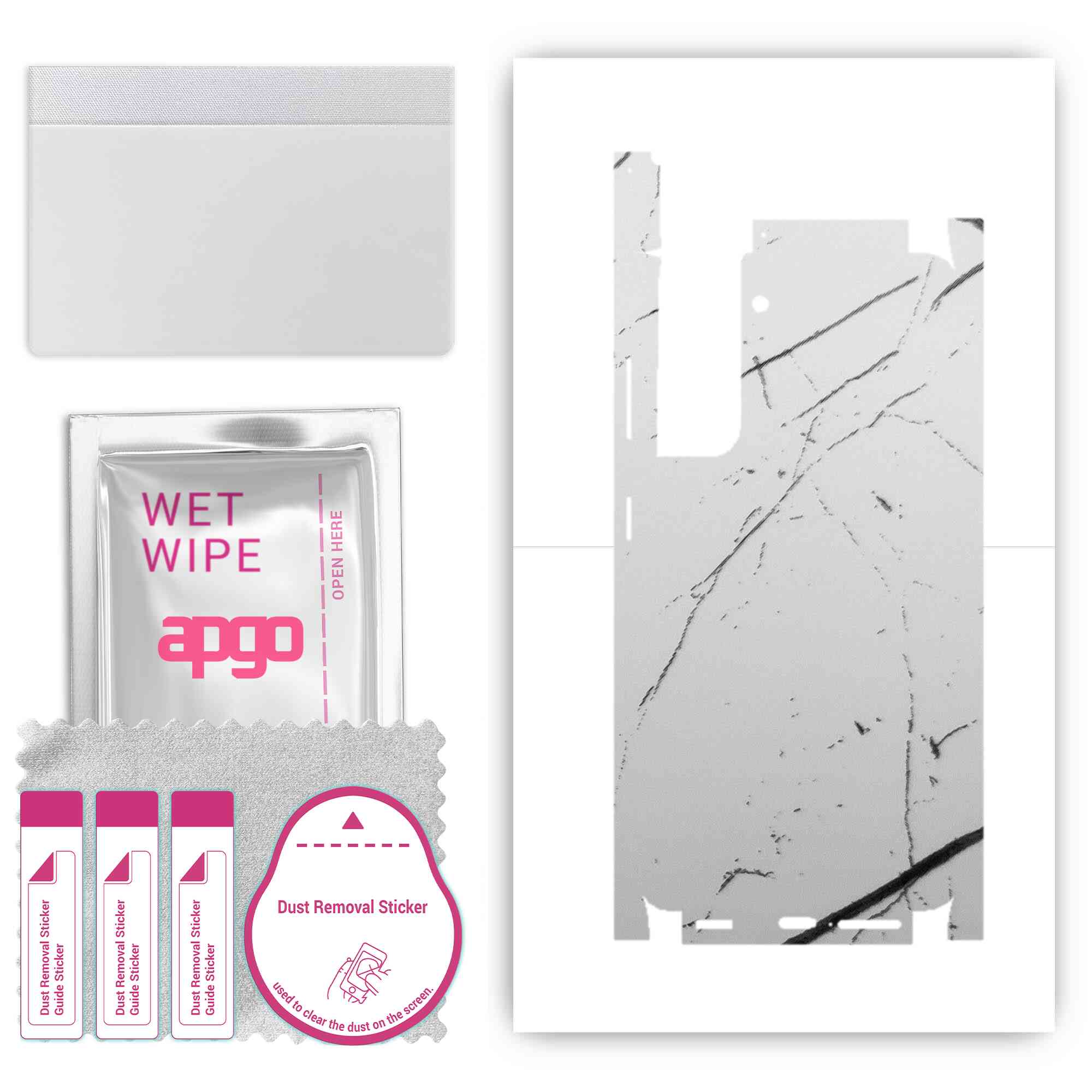 

apgo Protective Skin Sticker for the back+sides compatible with Samsung Galaxy S21 5G, Full Wrap Film, Foil, Vinyl - Pattern White Marble