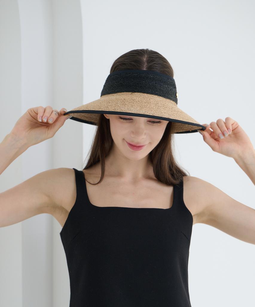 Koipeu Two-Tone Raffia Sun Visor Cf081Ht074