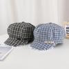 New Plaid Spring and Summer Plaid Japanese Designer Joint Plaid Lace Edge Beret Octagonal Hat Sweet Painting