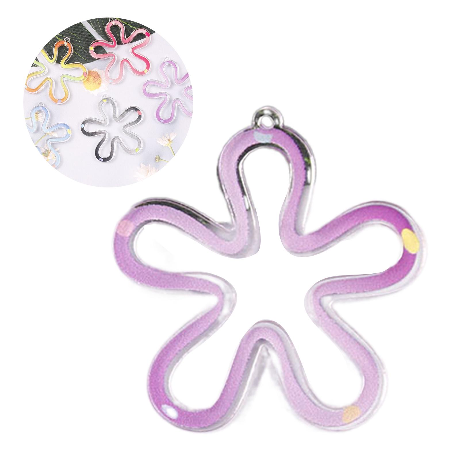 

DIY Elegant Hollow Flower Pendant Hollow Flower Jewelry Making Accessories Acrylic Material for Jewelry Necklace Making жовтий