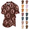 Unisex Relaxed Fit Short Sleeve Polo Shirt with Halloween Themed Print Casual Button Down Top for Adults Teens