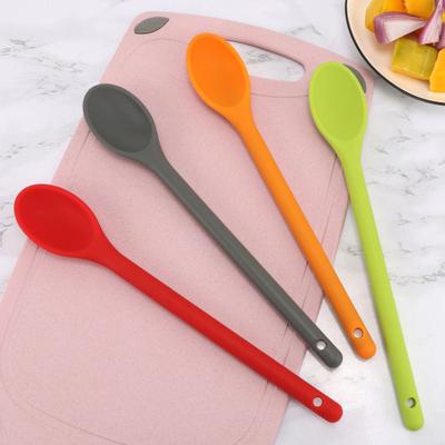 Long Handle Silicone Spoon, Heat Resistant Food Grade Stirring Spoon, Dishwasher Safe Non-stick Mixing Spoon Kitchen Utensils