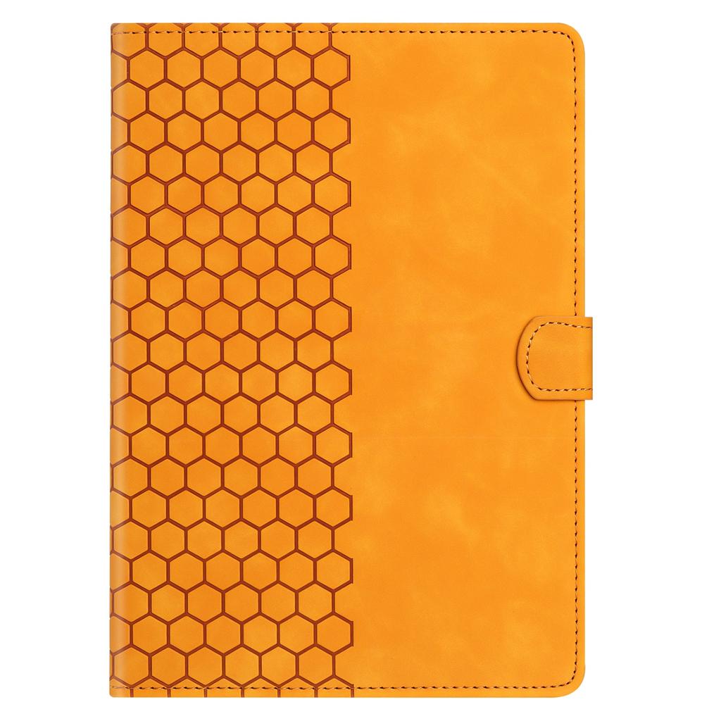 For iPad (2025)/10.9 (2022) Case Honeycomb Printed Leather Tablet Cover with Card Slot