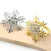 6pcs/pack Metal Snowflakes Shape Napkin Rings Silver Gold Towel Ring Fashion Napkin Holder  Wedding