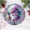 Enchanting Purple Gnome Wind Chime Outdoor Decor Rotating Kinetic Art Moonlit Garden Floral Easter Egg Design Patio Lawn Gift