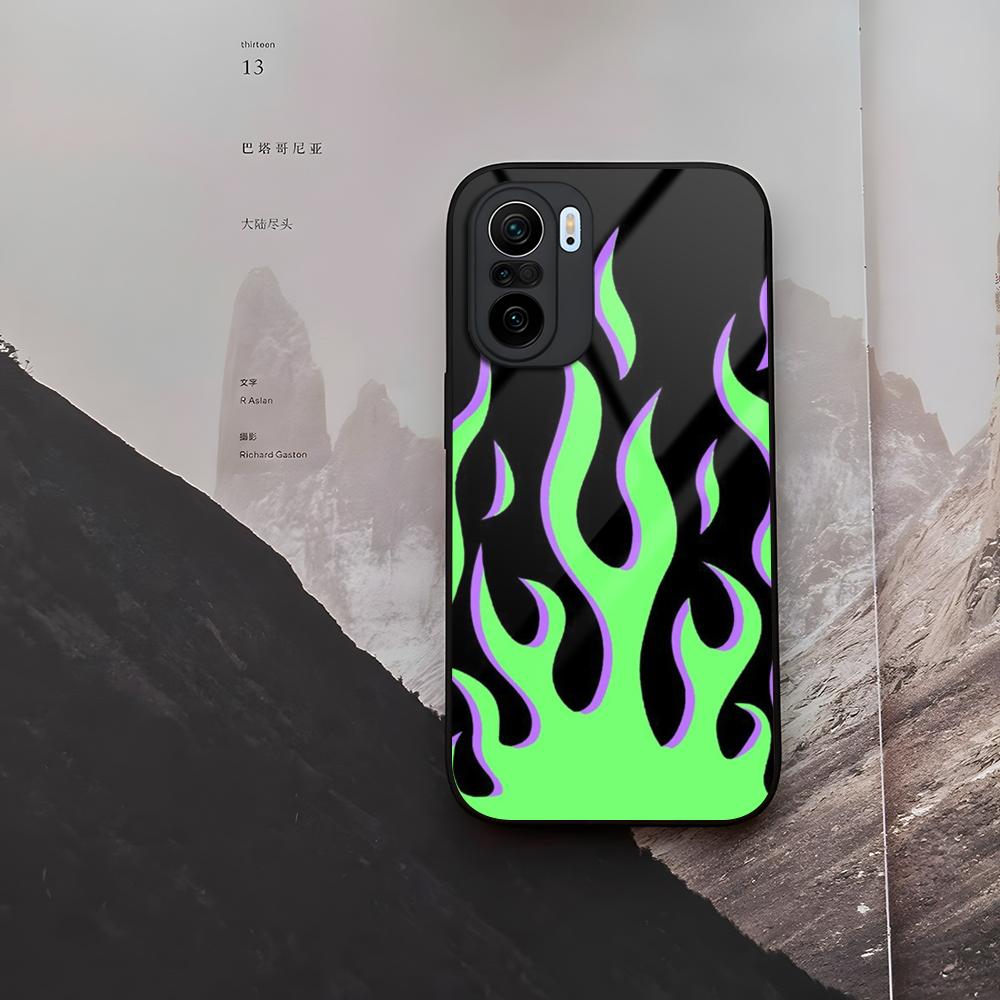 

Fashion Flame Pattern Phone Case Tempered Glass For Xiaomi 15 14 12 Lite Pro 13 11t Lite POCO M6 M5 X6 X5 X3 F5 F6 Pro Cover Xiaomi 12T Pro