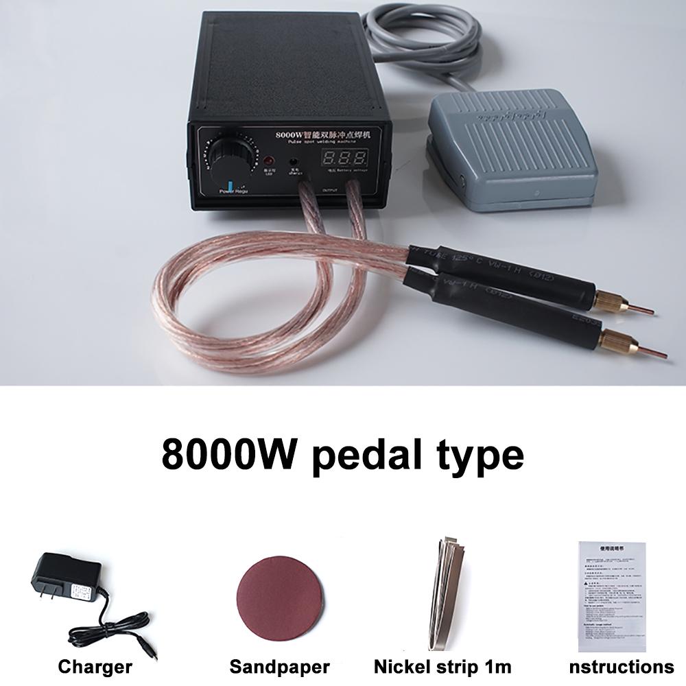 Spot Welder 8000W High Power Handheld Rechargeable Spot Welding Machine Portable 1200A Adjustable Welders for 18650 Battery
