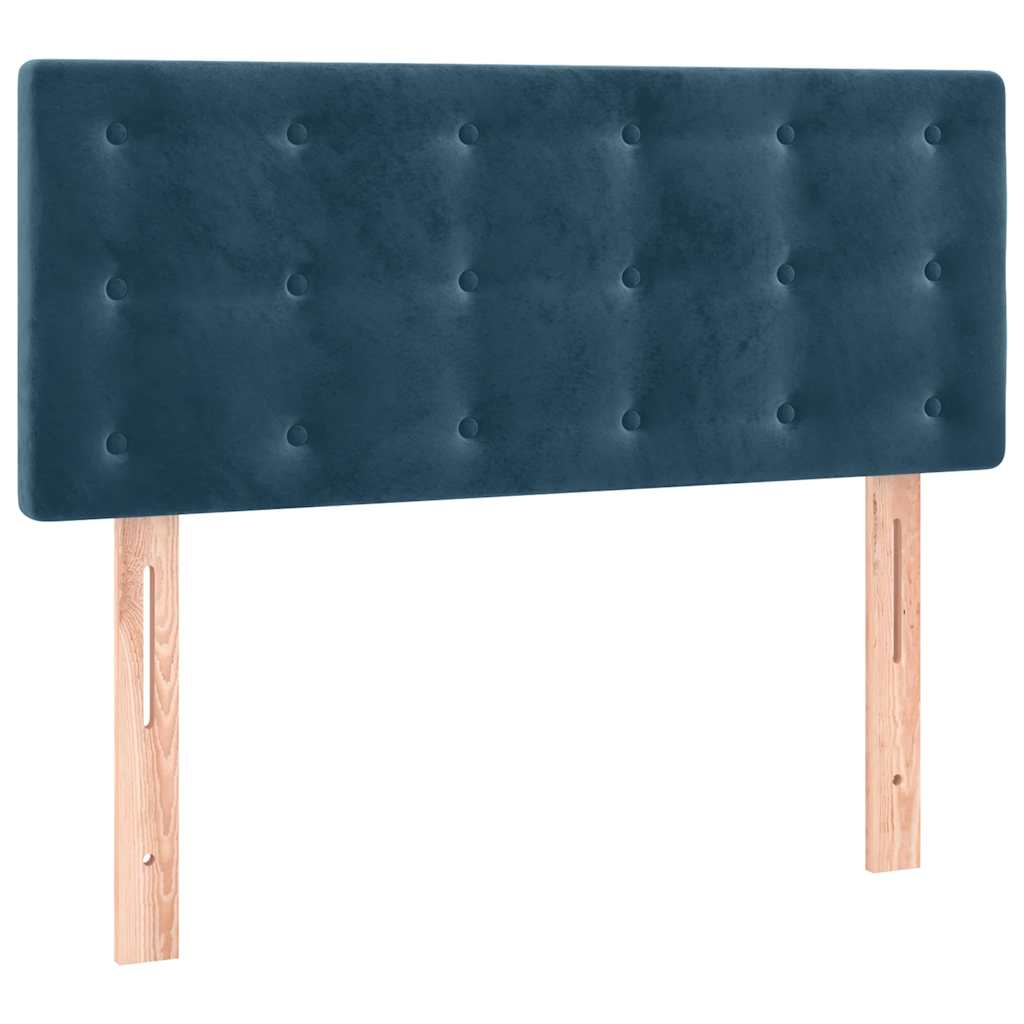 Vidaxl Letto Continentale, Materasso E LED, Velluto Blu 80X200 Cm