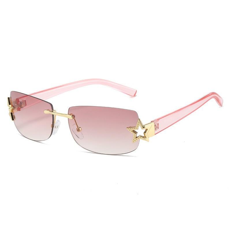 New Fashionable Frameless Square Sunglasses Y2K Street Style Personality Trendy Sunglasses