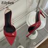 Fashion Eilyken Sexy Thin Heels Slipper For Women Summer Fashion Pointed Toe Slides Stripper Party Sandal Mule Shoes Zapatillas Mujer