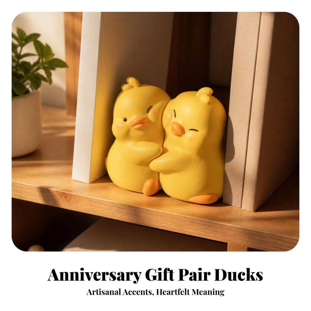 Duck Statue Set Romantic Desktop Ornament Playful for Bedside Table, Couples